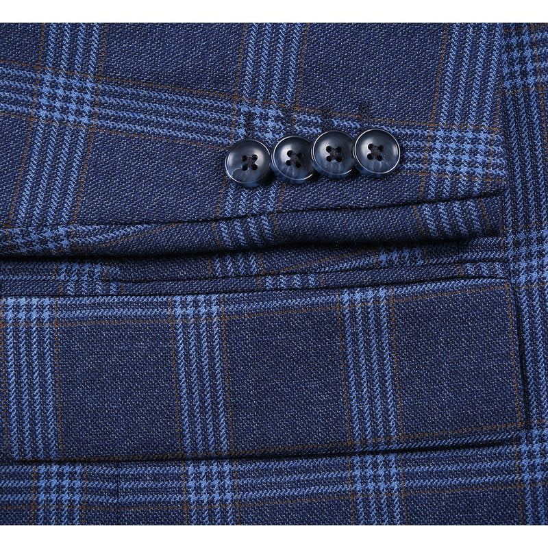 567-5 Men's New Slim Fit Wool Blazer BLUE R36 New Slim Fit