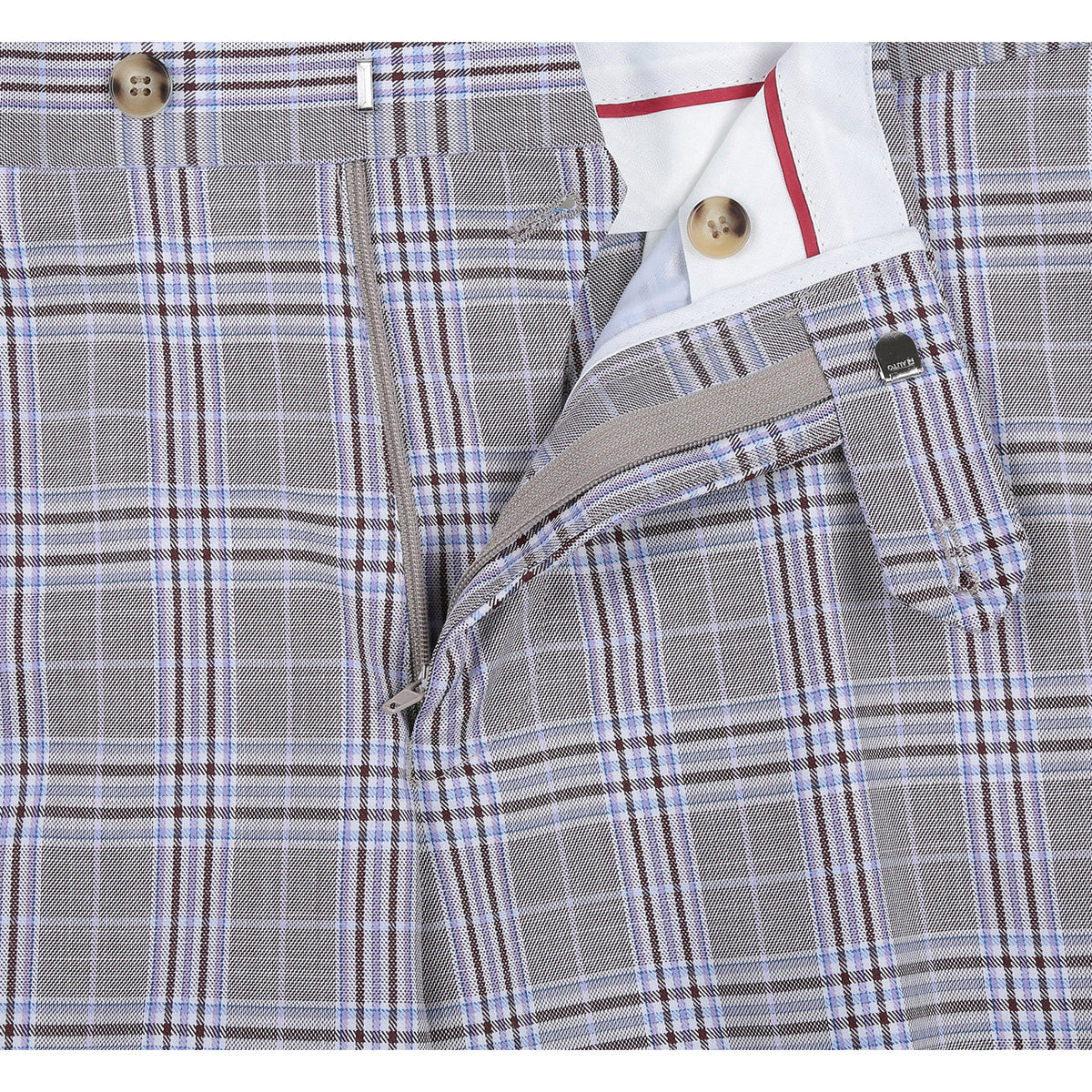 292-7 Men's Slim Fit 2-Piece Single Breasted Check Dress Suit