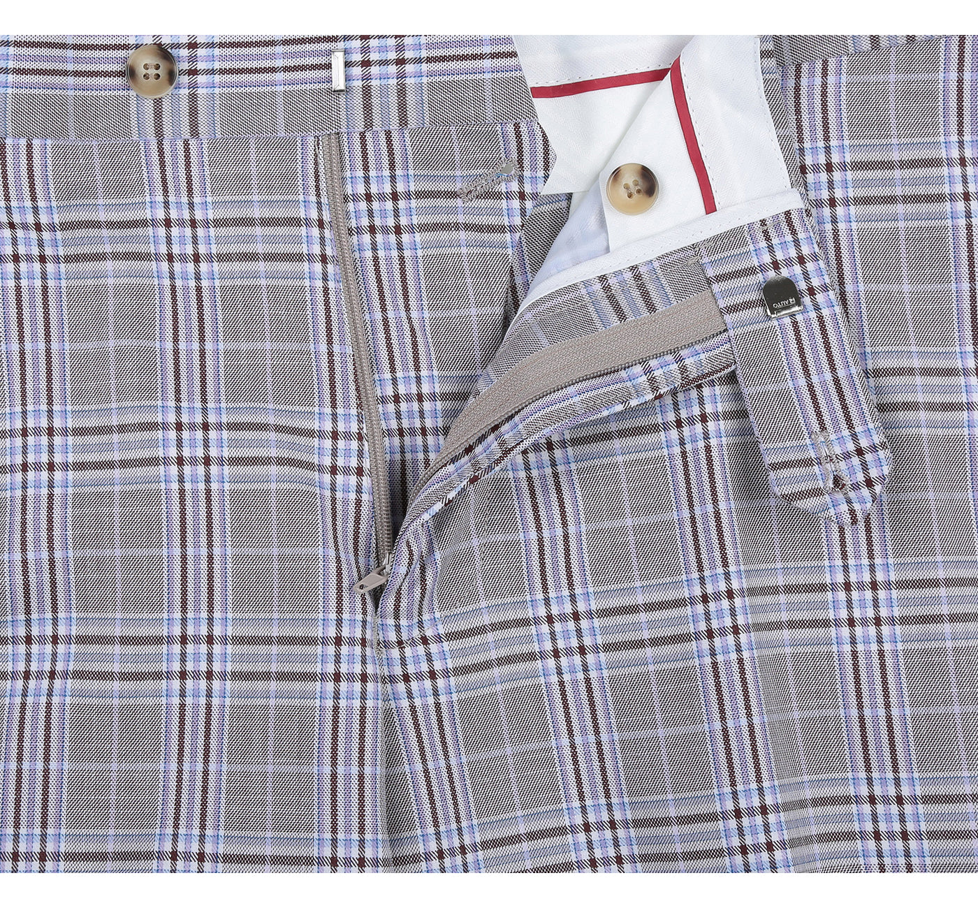 292-7 Men's Slim Fit 2-Piece Single Breasted Check Dress Suit