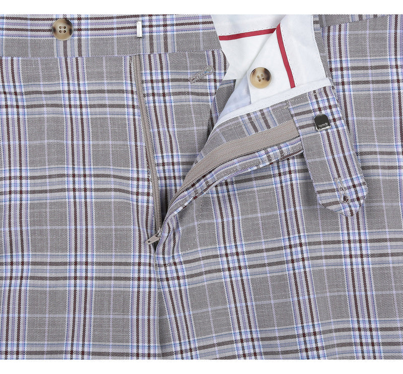 292-7 Men's Slim Fit 2-Piece Single Breasted Check Dress Suit