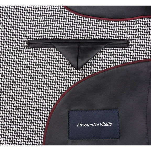565-20 Men's New Slim Fit Wool Blazer OFF WHITE BLACK R36 New Slim Fit