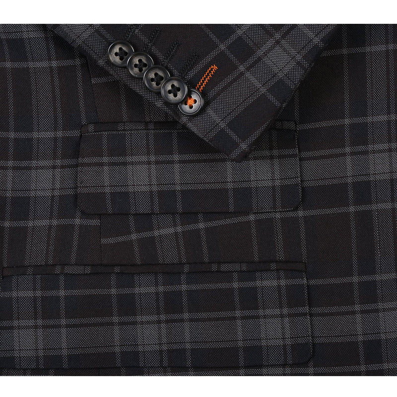 22-62-555EL Burgundy Check Suit