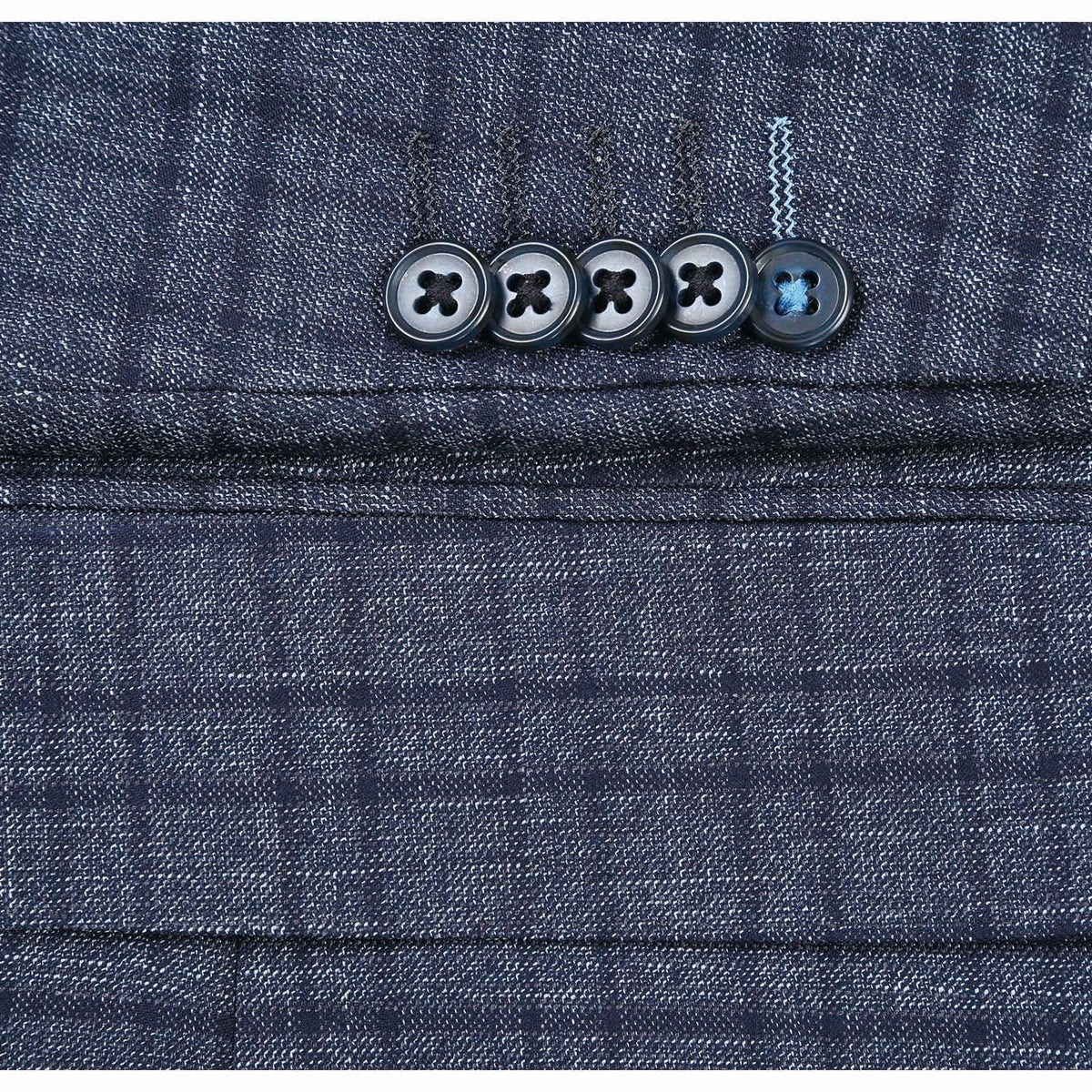 92-59-095EL 3-Piece Pale Denim Check Suit