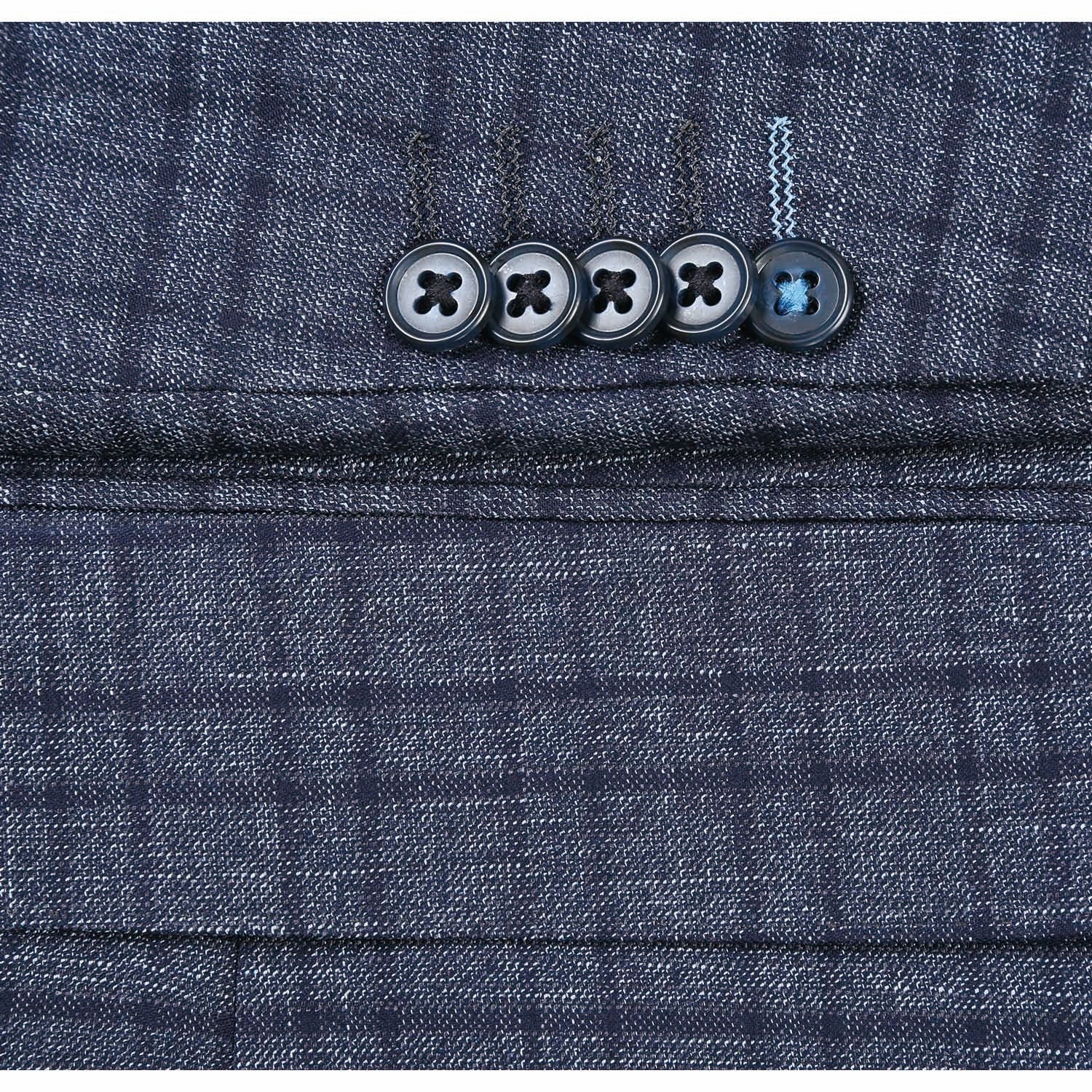 92-59-095EL 3-Piece Pale Denim Check Suit