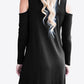 Cold-Shoulder Long Sleeve Round Neck Dress