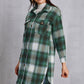 MeiMei Plaid Button Up Dropped Shoulder Coat with Pockets