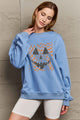 Simply Love Full Size Graphic Dropped Shoulder Sweatshirt Misty Blue
