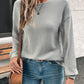 Round Neck Dropped Shoulder Long Sleeve T-Shirt