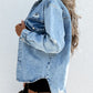 Distressed Snap Down Denim Jacket