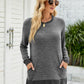 Round Neck Long Sleeve Blouse