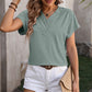 Mandy Textured Surplice Short Sleeve Blouse