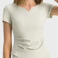 Notched Short Sleeve Active T-Shirt