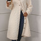 Furry Button Up Long Sleeve Longline Coat