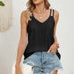 Eyelet V-Neck Double Spaghetti Straps Cami