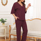 Ribbed Half Sleeve Top and Pocketed Pants Set