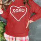 XOXO Heart Round Neck Dropped Shoulder Sweatshirt