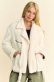 Davi & Dani Faux Fur Zip Up Jacket Cream