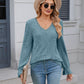 Lace Detail V-Neck Long Sleeve T-Shirt