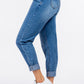 American Bazi High Waist Pleated Waist Mom Jeans