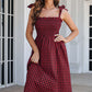 Plaid Frill Trim Tie Shoulder Dress