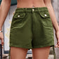 Drawstring Denim Shorts with Pockets