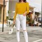 Round Neck Long Sleeve Blouse