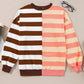 Striped Round Neck Long Sleeve Sweatshirt