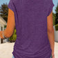 Full Size Half Zip Cap Sleeve T-Shirt