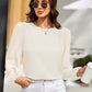 Round Neck Long Sleeve Blouse