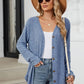 Ribbed Button Up Long Sleeve Cardigan