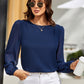 Round Neck Balloon Sleeve Blouse