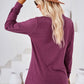 V-Neck Buttoned Long Sleeve Blouse