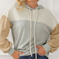 Drawstring Color Block Long Sleeve Hoodie