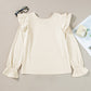 Ruffled Round Neck Flounce Sleeve Top