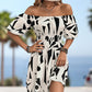 Printed Off-Shoulder Smocked Waist Dress