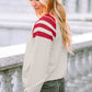 Contrast Round Neck Long Sleeve Sweatshirt