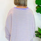 Striped Round Neck Long Sleeve Sweatshirt