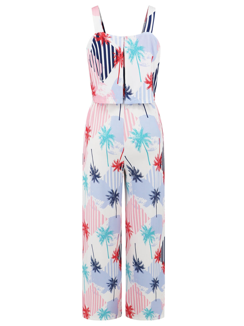 Printed Wide Strap Top and Pants Set