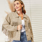 Fringe Detail Dropped Shoulder Denim Jacket