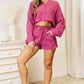 Basic Bae Buttoned Long Sleeve Top and Shorts Set