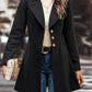 Collared Neck Long Sleeve Longline Coat