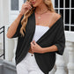 Eyelet Open Front Half Sleeve Cardigan