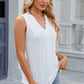 Eyelet V-Neck Wide Strap Tank