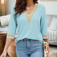 V-Neck Eyelet Blouse