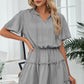 Tie Neck Frill Trim Short Sleeve Mini Dress