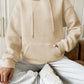 Textured Drawstring Drop Shoulder Hoodie