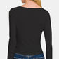 Zenana Square Neck Fitted Long Sleeve T-Shirt