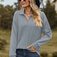 Johnny Collar Dropped Shoulder Blouse