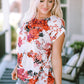 Floral Round Neck Short Sleeve Top