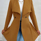 Collared Neck Button Up Long Sleeve Coat